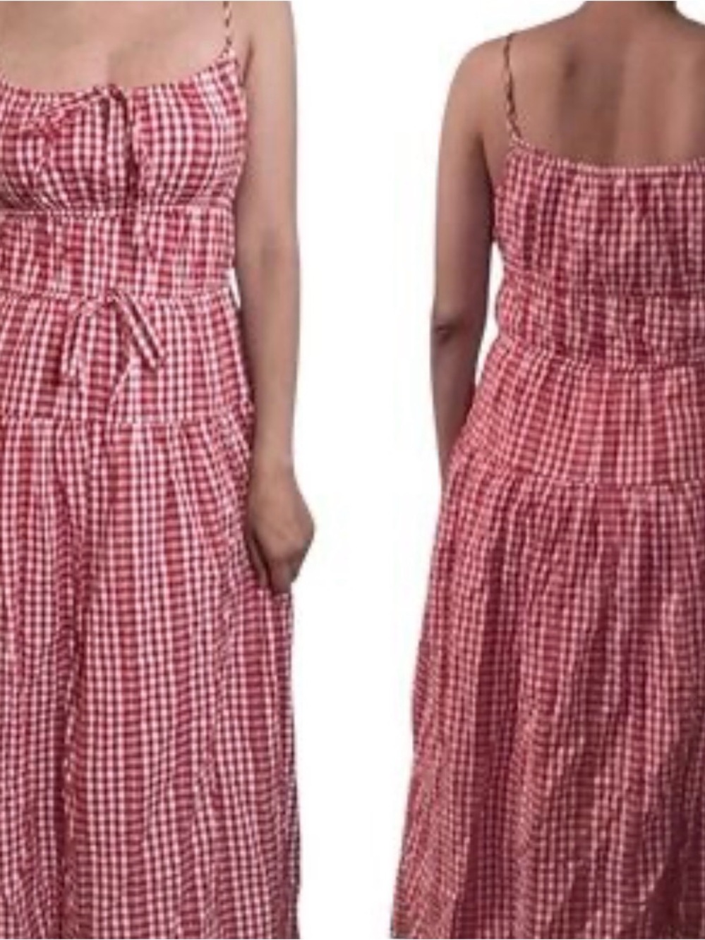NEVER WORN Red Gingham Maxi Sundress - Classic Summer Style